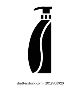 Grey Bottle of shampoo icon isolated on white background. Vector
