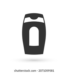 Botella gris de icono de champú aislado en fondo blanco.  Vector