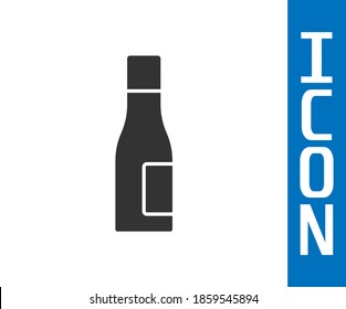 Botella gris del icono del agua aislada en fondo blanco. El cartel de bebida refrescante acuática.  Vector