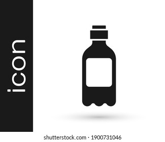 Grey Bottle of water icon isolated on white background. Soda aqua drink sign.  Vector Illustration