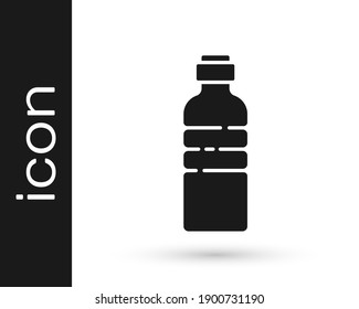 Grey Bottle of water icon isolated on white background. Soda aqua drink sign.  Vector Illustration