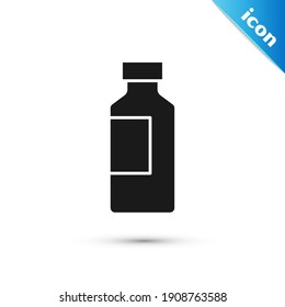 Grey Bottle of water icon isolated on white background. Soda aqua drink sign.  Vector