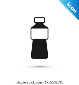 Grey Bottle of water icon isolated on white background. Soda aqua drink sign.  Vector