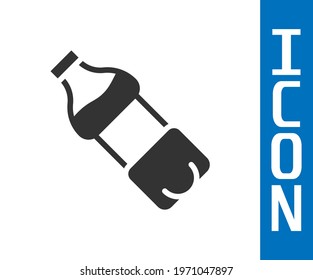 Grey Bottle of water icon isolated on white background. Soda aqua drink sign.  Vector