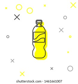 Grey Bottle of water line icon isolated on white background. Soda aqua drink sign. Vector Illustration