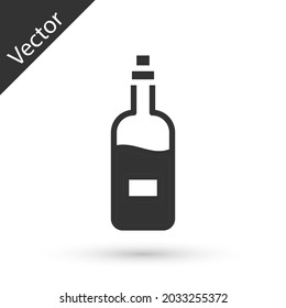 Botella gris de icono de vino aislada en fondo blanco.  Vector