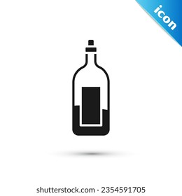 Grey Bottle of wine icon isolated on white background.  Vector Illustration