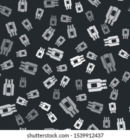 Grey Bottles of wine icon isolated seamless pattern on black background.  Vector Illustration