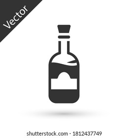 Botellas grises de icono del vino aisladas en fondo blanco. Vector.
