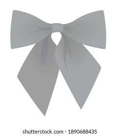 Grey bow on white background. vector illustration