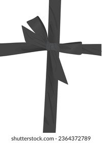 Grey bow on white background. vector illustration
