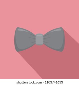 Grey bow tie icon. Flat illustration of grey bow tie vector icon for web design