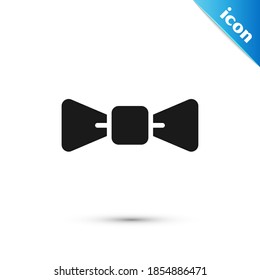 Grey Bow tie icon isolated on white background.  Vector