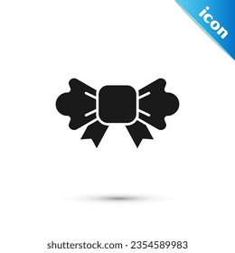 Grey Bow tie icon isolated on white background.  Vector