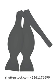  Grey bow tie. vector illustration