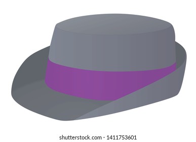 Grey bowler hat. vector illustration