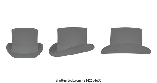 Grey bowler hat. vector illustration