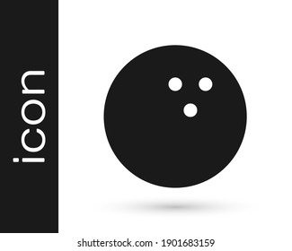 Gray Bowling Ball Symbol einzeln auf weißem Hintergrund. Sportgeräte.  Vektorgrafik