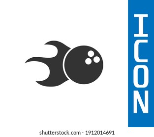 Grey Bowling ball icon isolated on white background. Sport equipment.  Vector