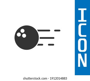 Grey Bowling ball icon isolated on white background. Sport equipment.  Vector