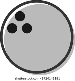 Grauer Bowlingball, Vektorgrafik auf weißem Hintergrund.