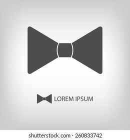 Grey bowtie as logo. Formal and festal clothing