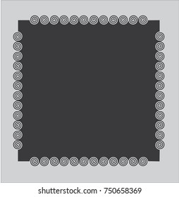 grey box frame with twirls