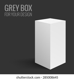 Grey box template isolated for your design