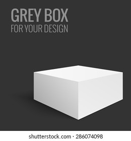 Grey box template isolated for your design