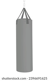  Bolsa de boxeo gris. ilustración vectorial