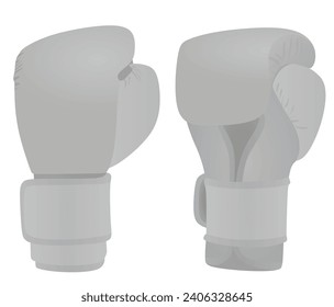 Grey  boxing gloves. vector illustration