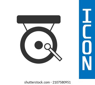 Grey Boxing Gong Icon Isolated On White Background. Boxing Bell.  Vector