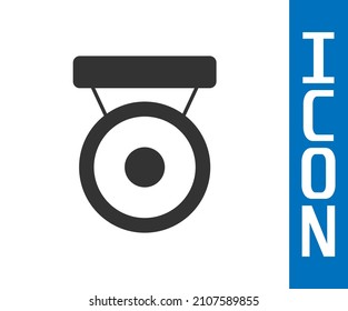 Grey Boxing Gong Icon Isolated On White Background. Boxing Bell.  Vector