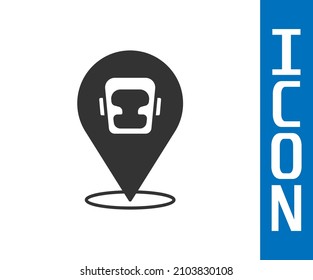 Grey Boxing helmet icon isolated on white background.  Vector