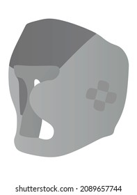 Grey  boxing helmet. vector illustration