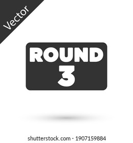 Icono de la tarjeta de anillo de boxeo gris aislado en fondo blanco. Vector.