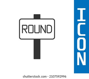 Grey Boxing ring board icon isolated on white background.  Vector