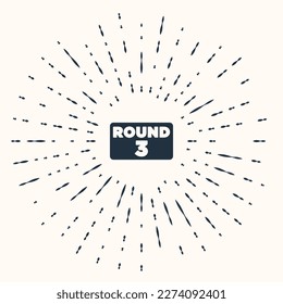 Grey Boxing ring board icon isolated on beige background. Abstract circle random dots. Vector