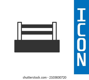 Grey Boxing ring icon isolated on white background.  Vector