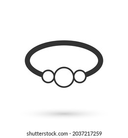 Grey Bracelet jewelry icon isolated on white background. Bangle sign.  Vector