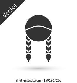 Grey Braid icon isolated on white background.  Vector Illustration