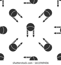 Grey Braid icon isolated seamless pattern on white background.  Vector Illustration