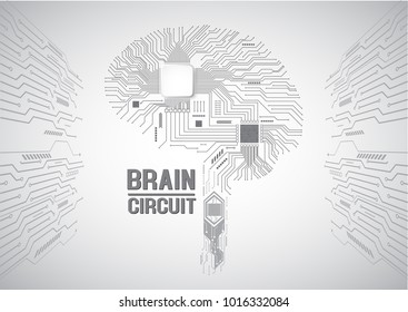 grey brain circuit board processor background technology. illustration,Vector 