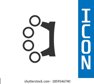 Grey Brass knuckles icon isolated on white background.  Vector