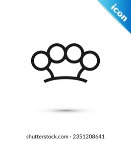 Icono de nudillos de bronce gris aislado en fondo blanco.  Vector