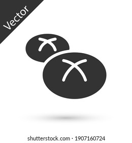 Grey Bread loaf icon isolated on white background. Vector.