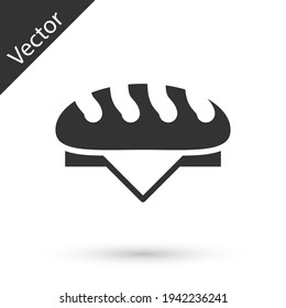 Grey Bread loaf icon isolated on white background. Vector