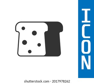 Grauer Brottoast für Sandwich-Stück geröstete Crouton-Symbol einzeln auf weißem Hintergrund. Mittag- und Abendessen, Frühstücksjause.  Vektorgrafik