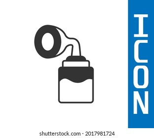 Icono de la bomba de mama gris aislado en fondo blanco.  Vector