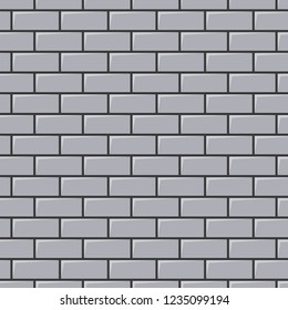 Grey brick wall texture. Seamless background. Vector illustration 